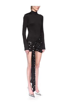 Silver Polka-Dots Overlay Mini Dress DAVID KOMA | AW25DK34DBLACKSILVER